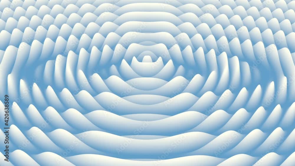 Abstract 3d representation video of white waves with blue moving in a circle shape. Abstract 3d representation video of white waves with blue moving in a circle shape.