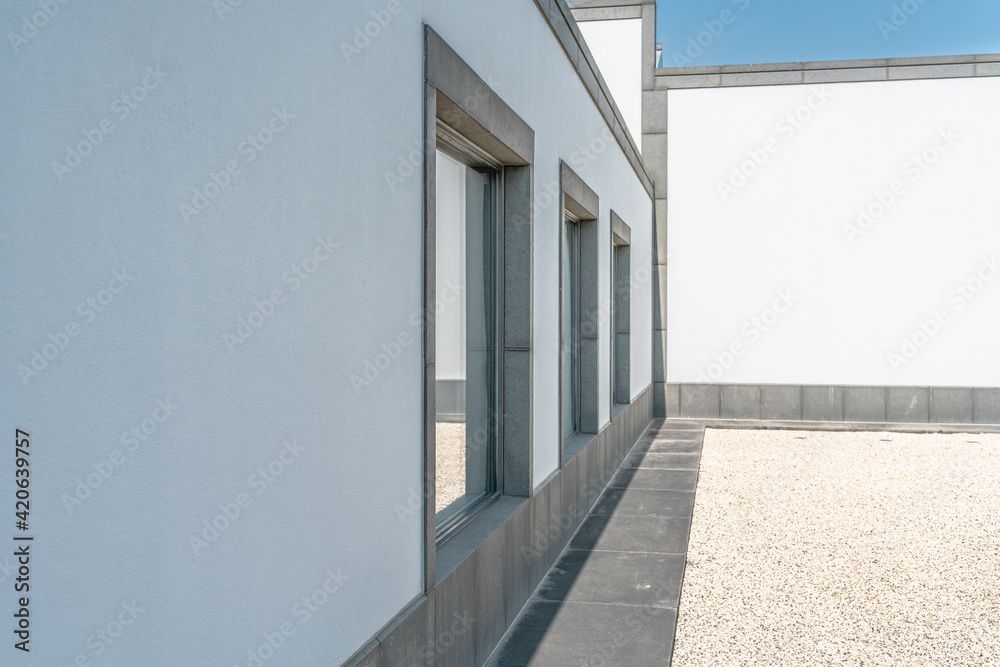 Inside view of a modern Chinese architecture.