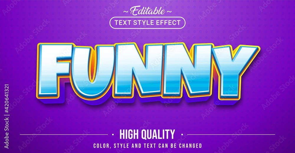 Editable text style effect - Funny Cartoon text style theme.