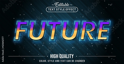 Editable text style effect - Future theme style.