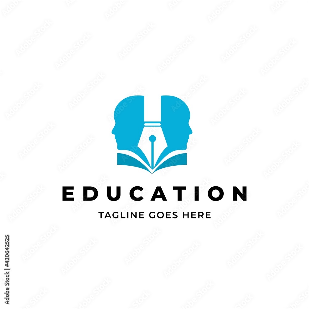 education people think logo icon vector template