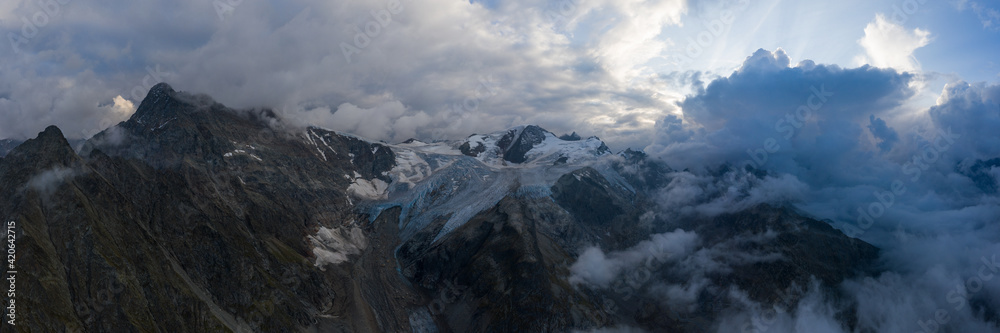 Aerial panorama of Gwächterhorn at Sustenpass Aerial panorama of Gwächterhorn at Sustenpass
