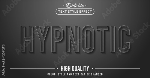 Editable text style effect - Hypnotic theme style.