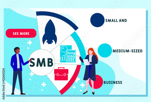 Vector website design template . SMB - Small and Medium-Sized Business    business concept background. illustration for website banner, marketing materials, business presentation