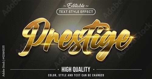 Editable text style effect - Prestige theme style.