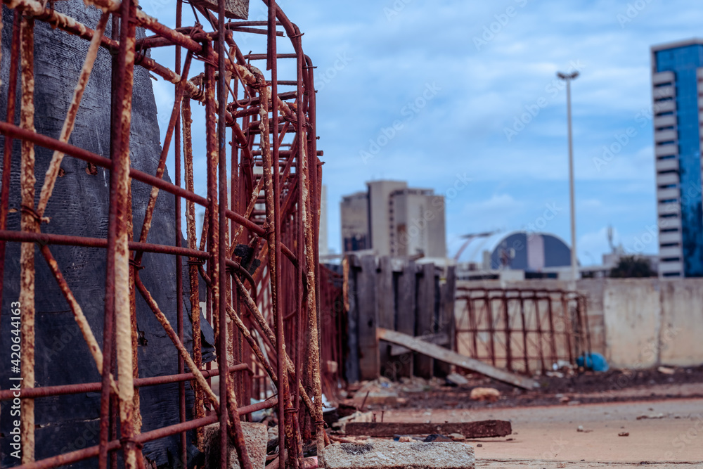 site with scaffolding