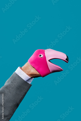 pink flamingo puppet