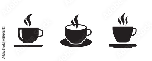 Coffee icon set. Vector graphic illustration. Suitable for website design, logo, app, template, and ui. 