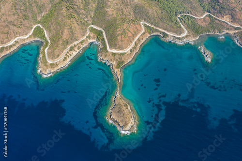 aerial view of seashore, Turkey photo