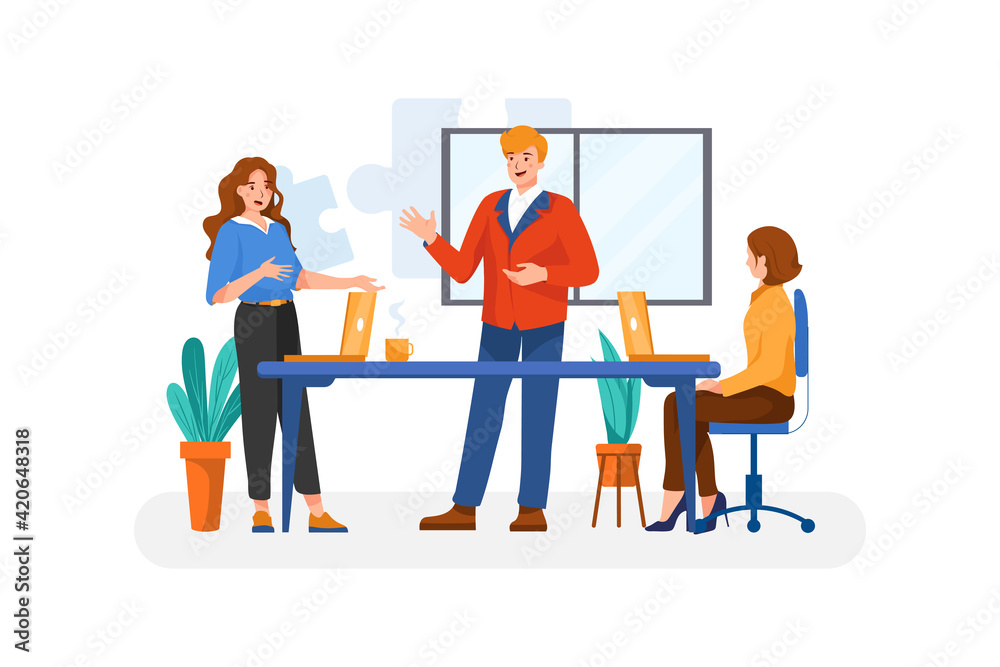Team Building Vector Illustration concept. Flat illustration isolated on white background.
