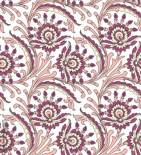 Seamless textile floral print design