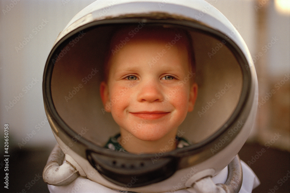 Happy boy in astronaut costume Happy boy in astronaut costume