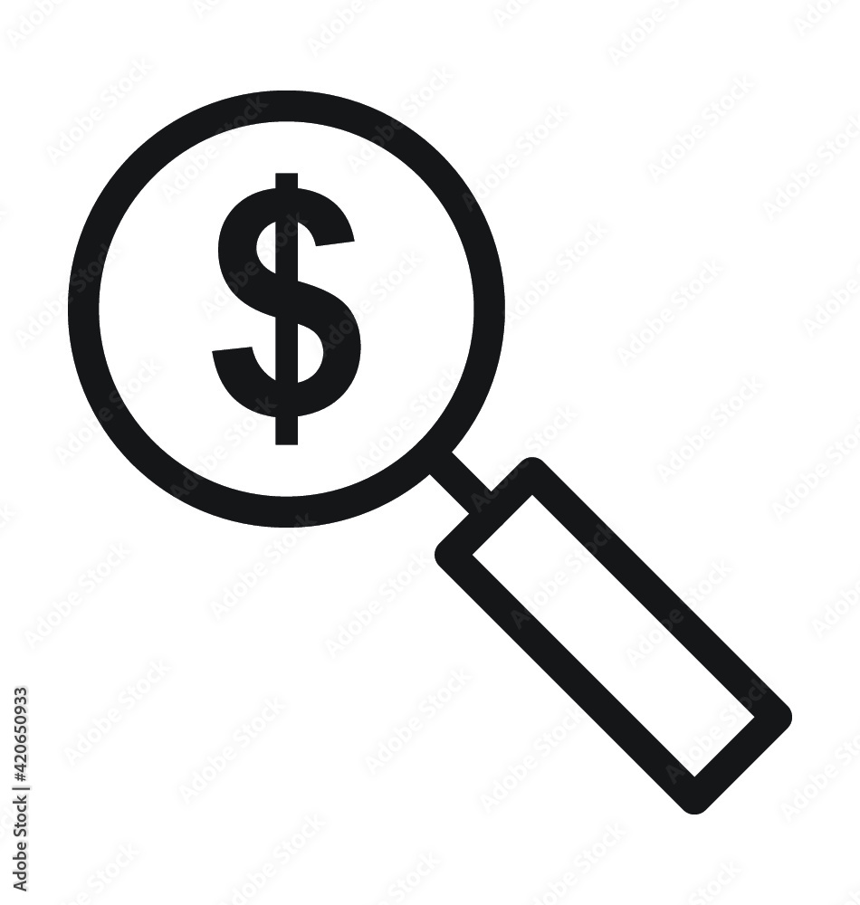 Searching Finance Line Vector Icon Searching Finance Line Vector Icon
