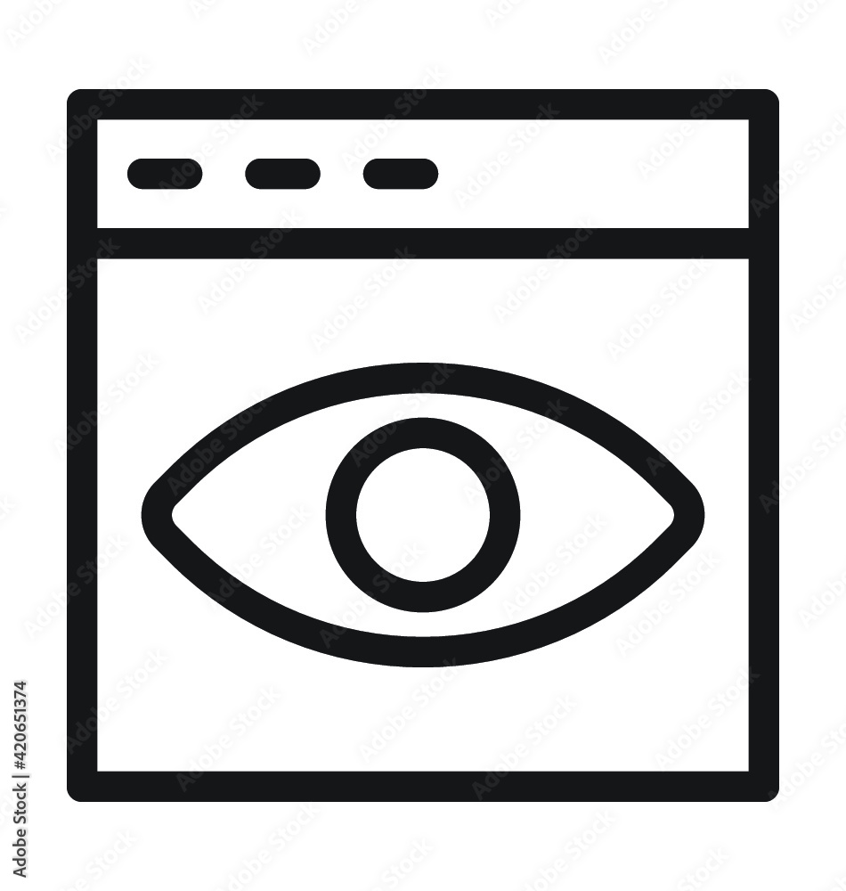 Web Visibility Line Vector Icon Web Visibility Line Vector Icon