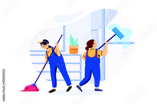 Handyman Service Illustration concept. Flat illustration isolated on white background.
