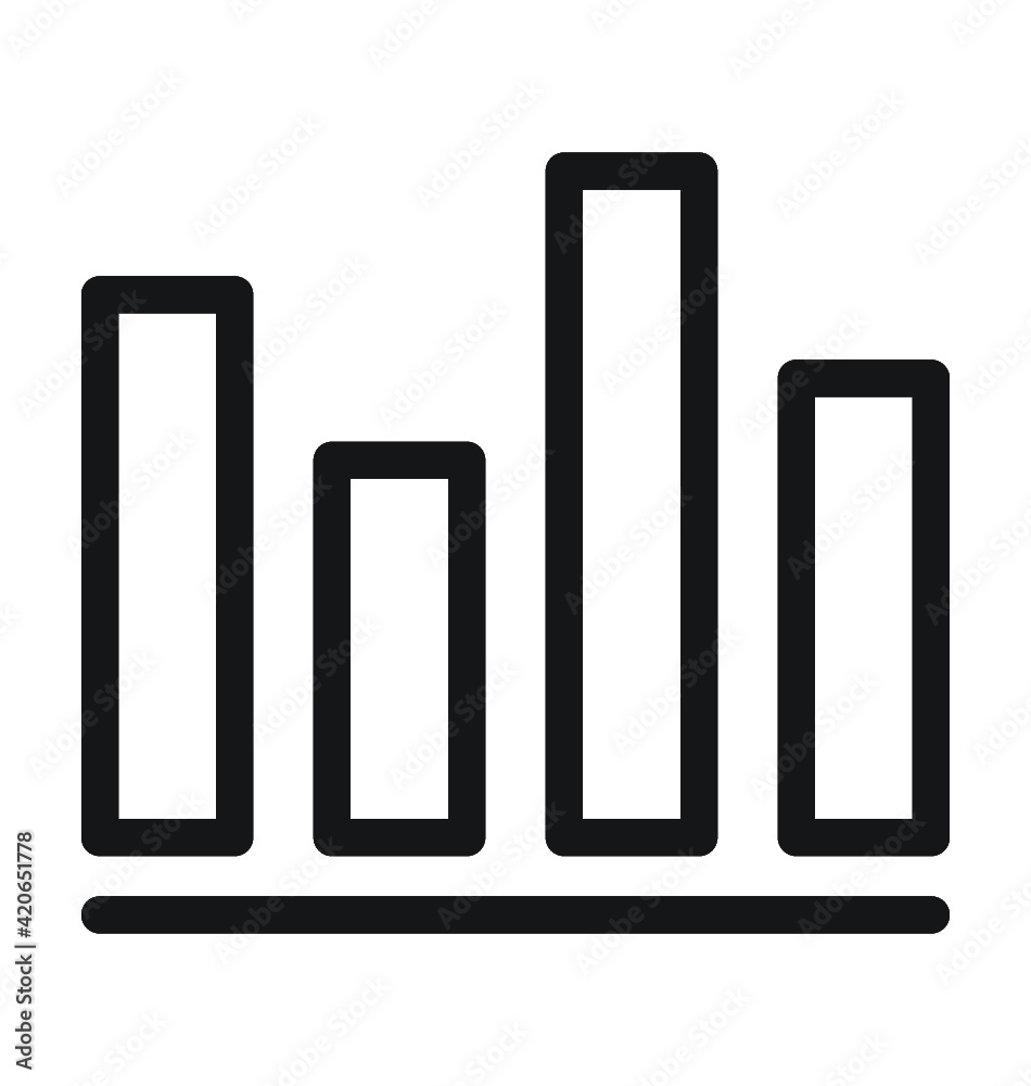 Bar Chart Line Vector Icon Bar Chart Line Vector Icon
