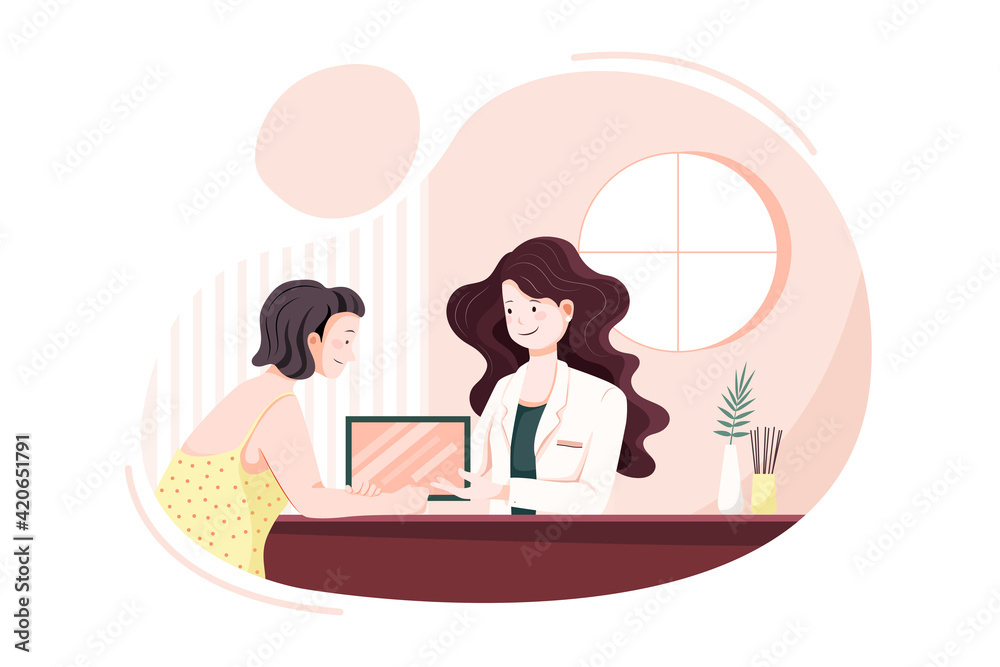 Customers receiving services in spa salons Customers receiving services in spa salons