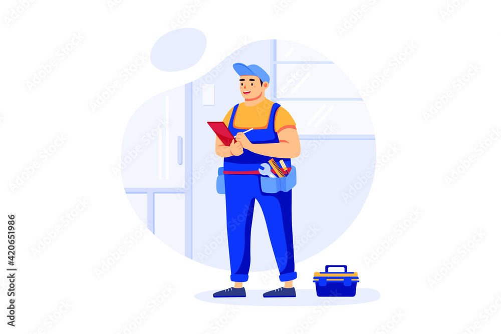 Handyman Service Illustration concept. Flat illustration isolated on white background. Handyman Service Illustration concept. Flat illustration isolated on white background.