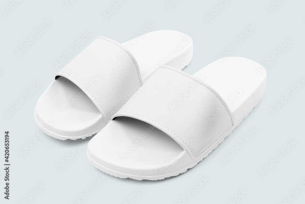 White sandals summer footwear fashion - obrazy, fototapety, plakaty 