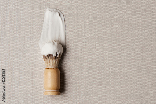 shaving brush and shaving cream photo