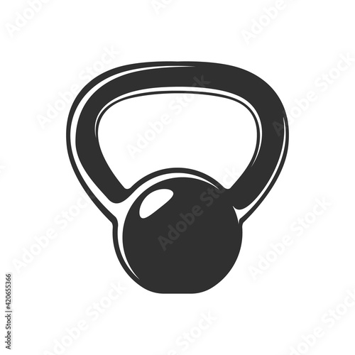 Illustration of set of fitness kettlebell. Design element for logo, label, sign, emblem, poster. Vector illustration