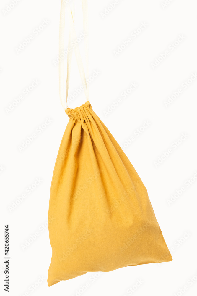 Drawstring bag yellow accessory studio shoot with design space Drawstring bag yellow accessory studio shoot with design space