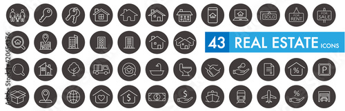 Real Estate icons collection vector
