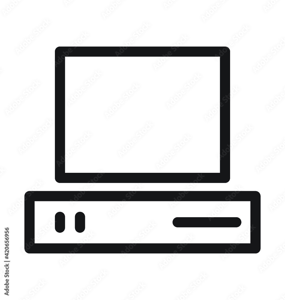 Personal Computer Vector Outline Icon Personal Computer Vector Outline Icon