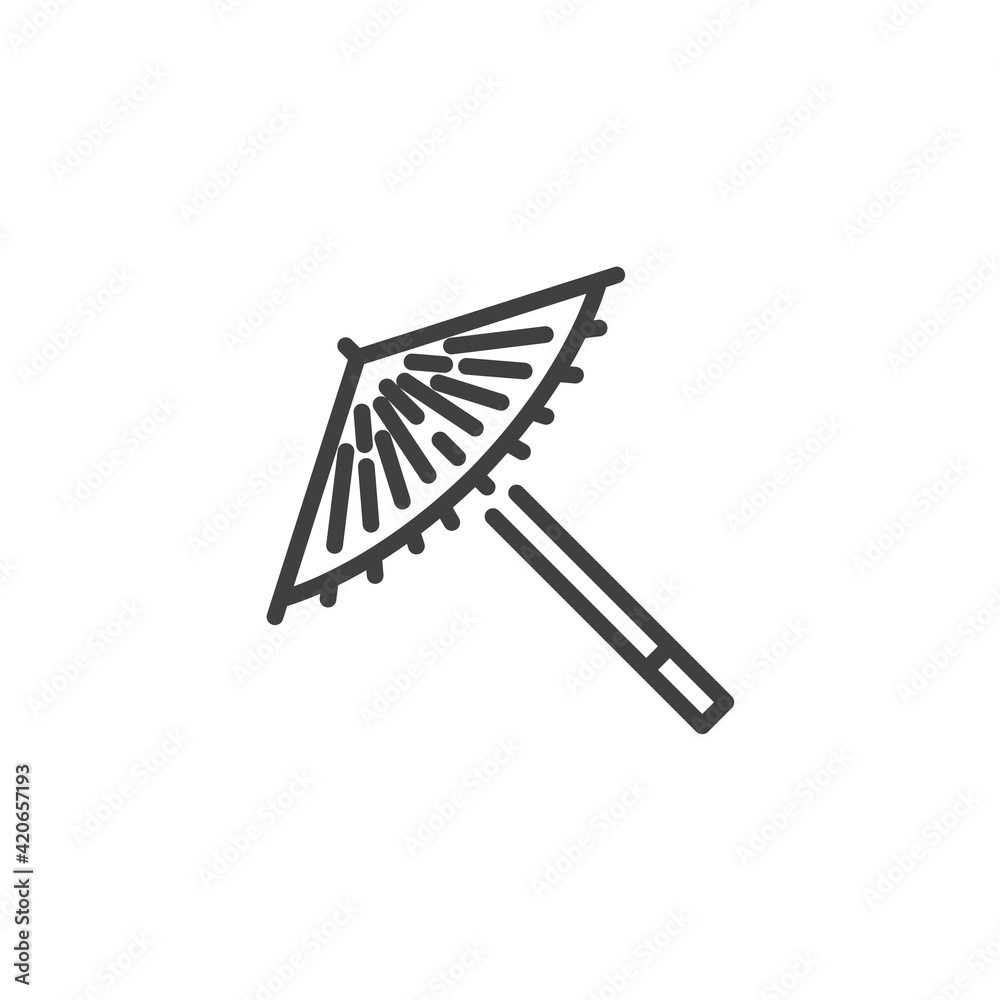 Japanese umbrella line icon