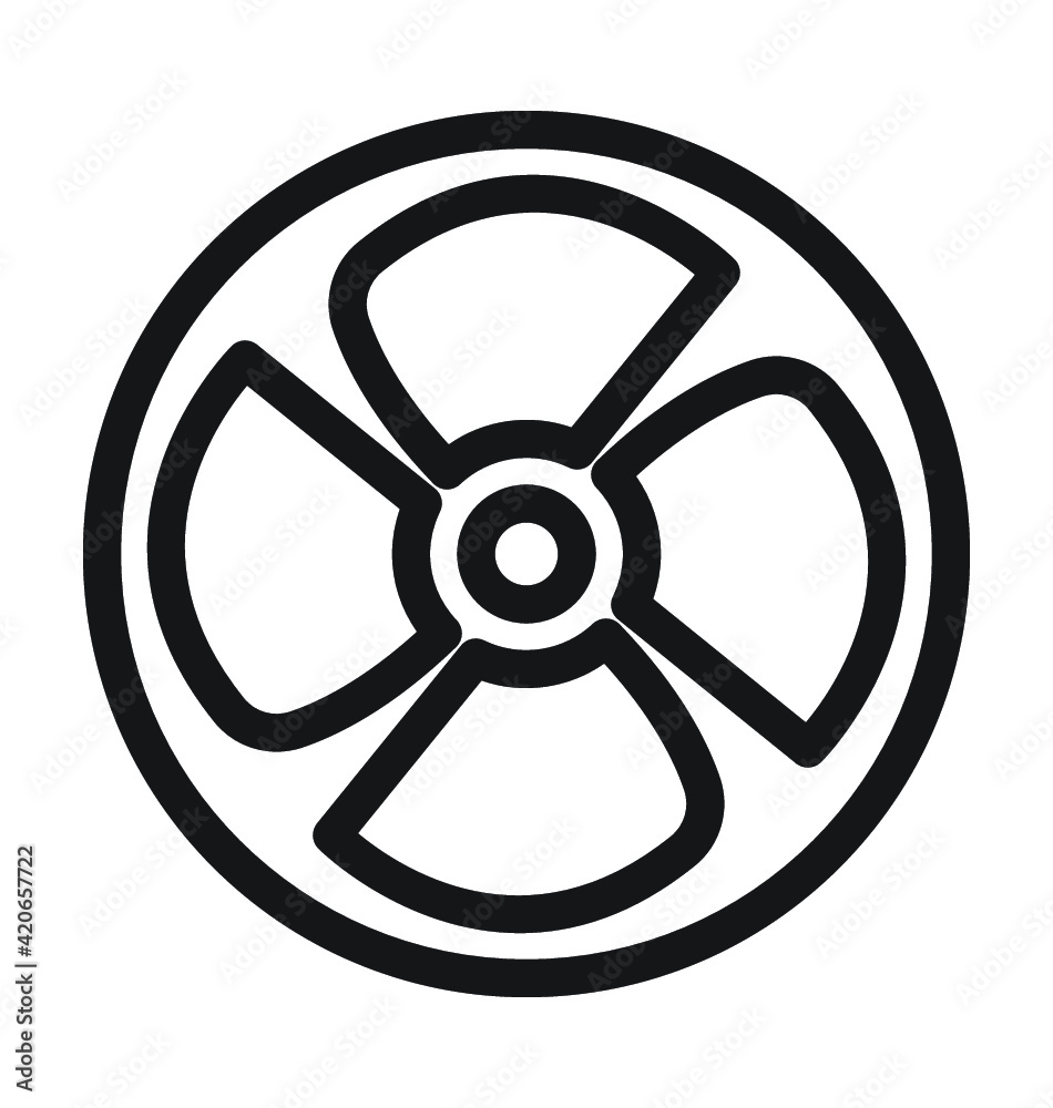 Fototapeta premium Exhaust Fan Vector Outline Icon 