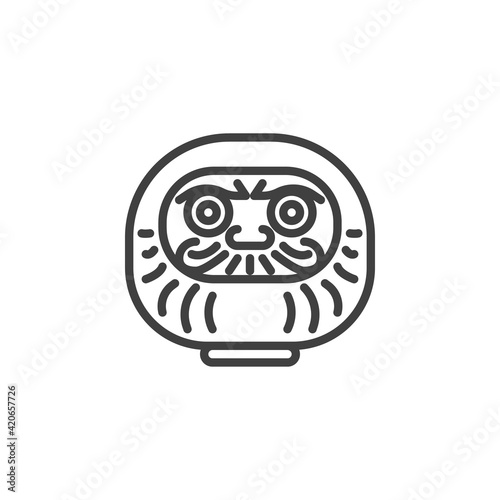 Daruma doll line icon