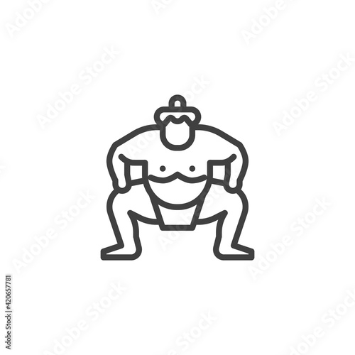 Sumo fighter line icon