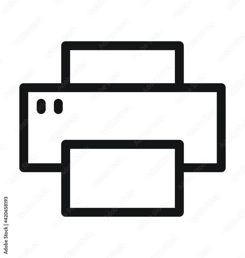 Printer Vector Outline Icon Printer Vector Outline Icon