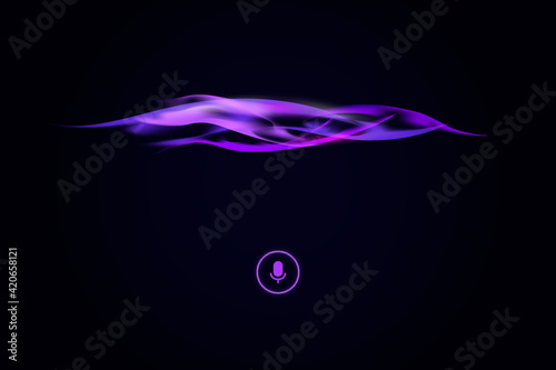 Neon purple glow voice user interface modern design photo