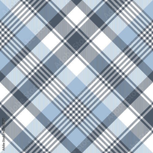 Plaid pattern large in blue, grey, white. Seamless light tartan check plaid graphic for blanket, duvet cover, scarf, other modern spring autumn winter fashion or home everyday textile design.
