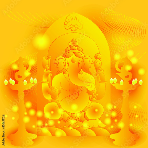 Elephant headed Hindu deity Lord Ganesha Festival also known as Ganapati, Gajanan, Or Vinayak