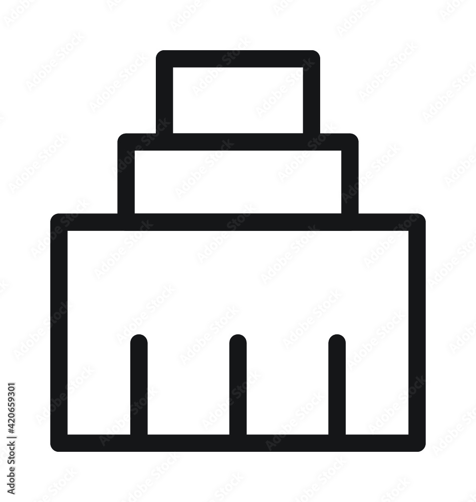 Network Hub Vector Outline Icon Network Hub Vector Outline Icon