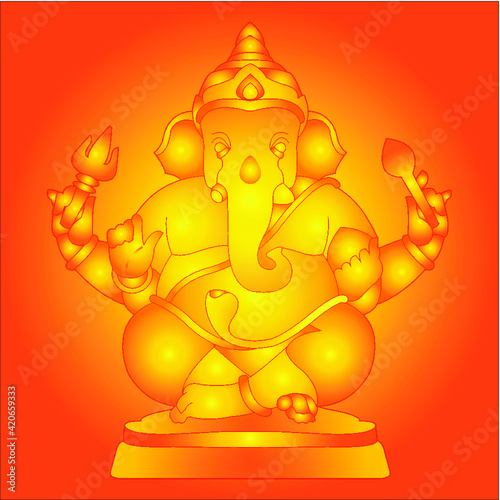 Elephant headed Hindu deity Lord Ganesha Festival also known as Ganapati, Gajanan, Or Vinayak