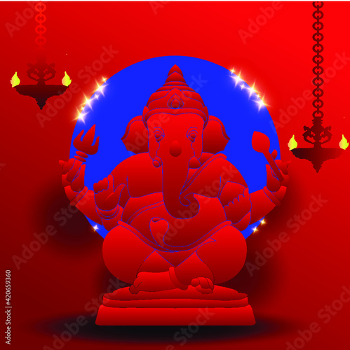 Elephant headed Hindu deity Lord Ganesha Festival also known as Ganapati, Gajanan, Or Vinayak