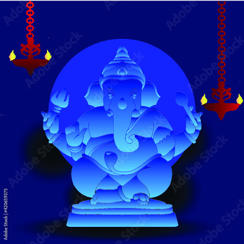 Elephant headed Hindu deity Lord Ganesha Festival also known as Ganapati, Gajanan, Or Vinayak