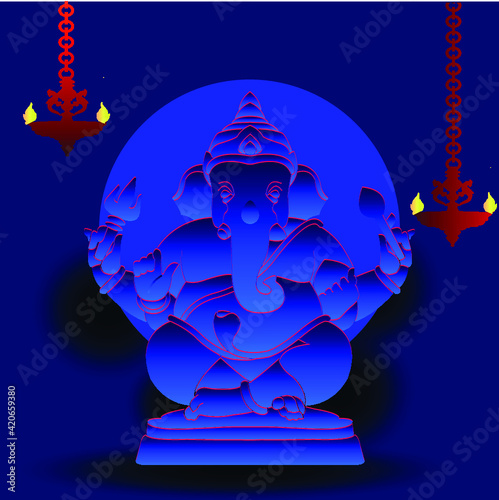 Elephant headed Hindu deity Lord Ganesha Festival also known as Ganapati, Gajanan, Or Vinayak
