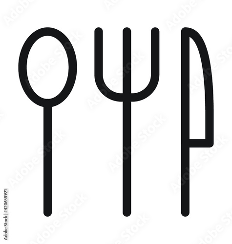 Cutlery Vector Outline Icon