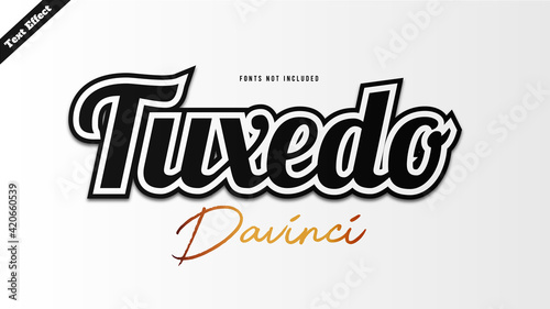 Tuxedo text effect design vector