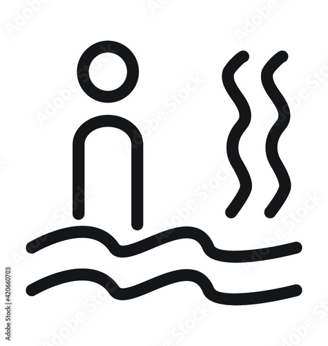 Swimmer Vector Outline Icon