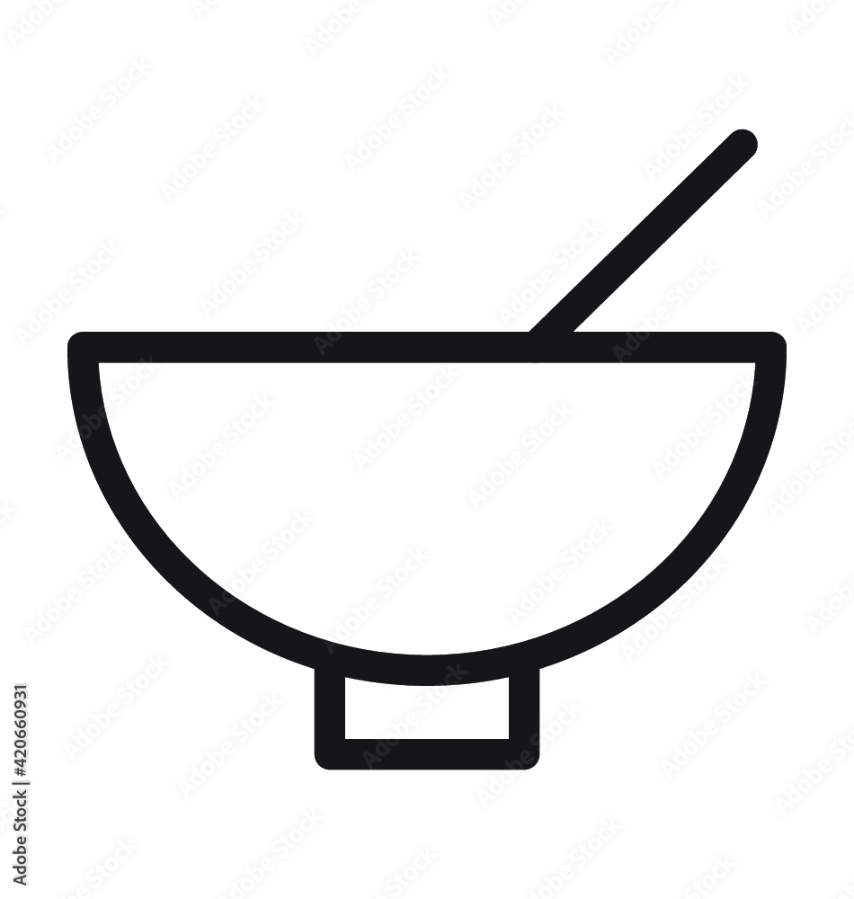 Bowl Vector Outline Icon Bowl Vector Outline Icon