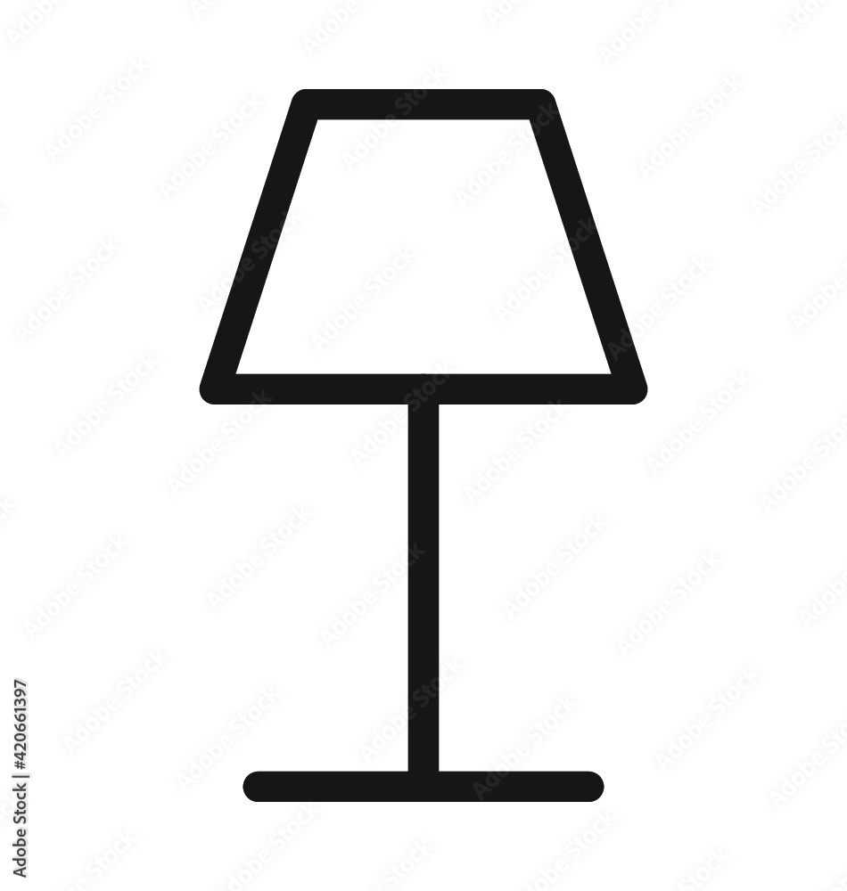 Floor Lamp Vector Outline Icon Floor Lamp Vector Outline Icon