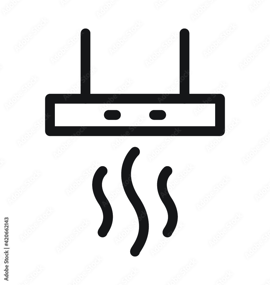 Kitchen Hood Vector Outline Icon Kitchen Hood Vector Outline Icon