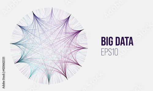 Big data minimal geometry vector background. Circular hud data analysis. Analytics sort information