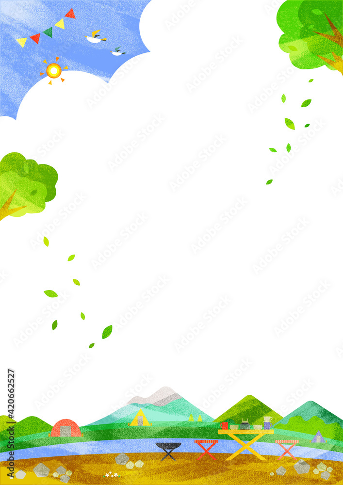 さわやかな夏のキャンプ場の背景素材イラスト 縦長 水彩風テクスチャ Illyustraciya Stock Adobe Stock さわやかな夏のキャンプ場の背景素材イラスト 縦長 水彩風テクスチャ Illyustraciya Stock Adobe Stock