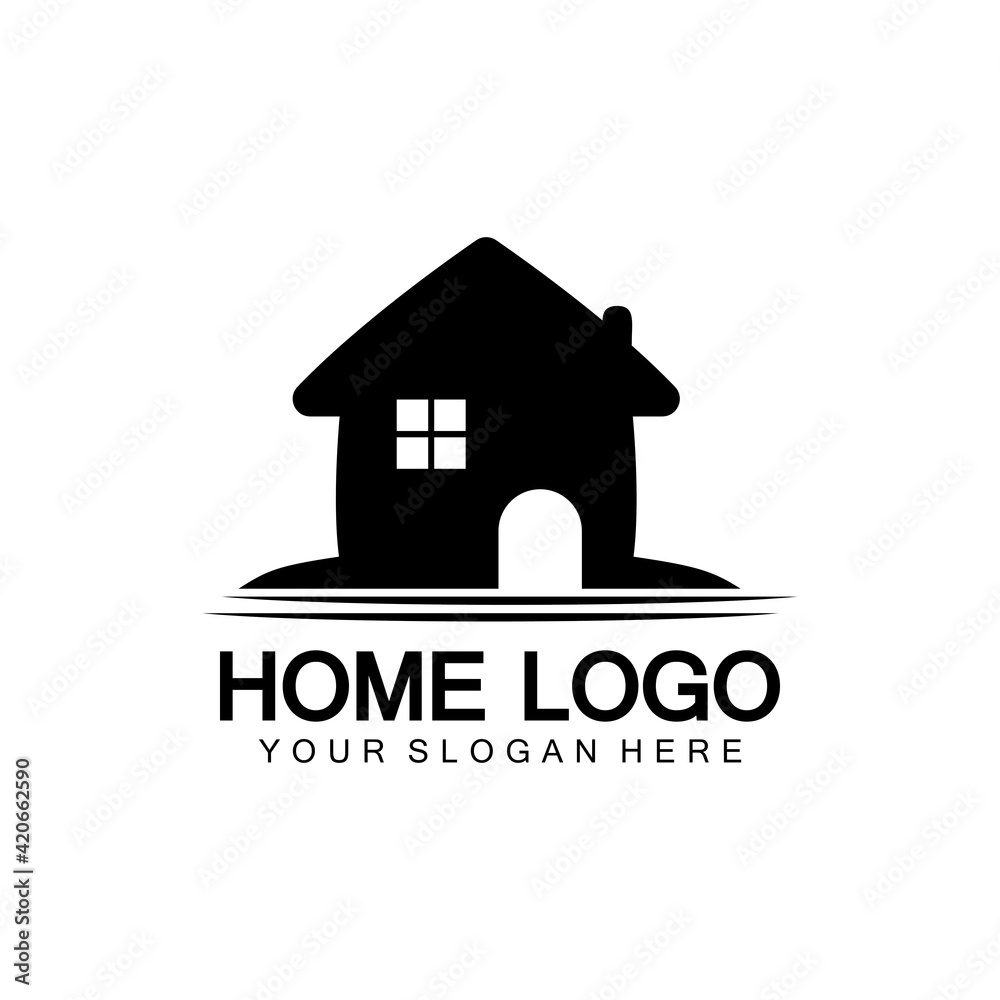 Home logo icon vector illustration design template.Home and house logo design vector, logo , architecture and building, design property , stay at home estate Business logo.